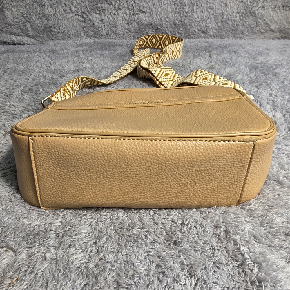 Katie Loxton Crossbody Bag Pebbled Vegan Leather Tribal Geometric Woven Strap - Picture 5 of 14